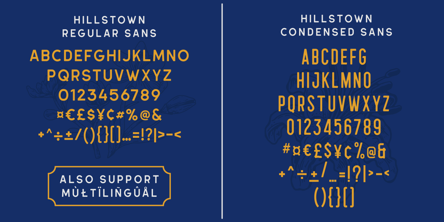 Пример шрифта Hillstown #4